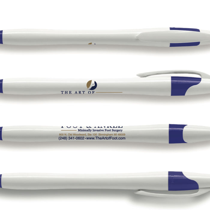 Promotional click pens printed with The Art of Foot & Ankle branding